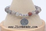 CGB7859 8mm Botswana agate bead with luckly charm bracelets