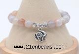 CGB7861 8mm colorful agate bead with luckly charm bracelets