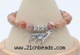 CGB7862 8mm wooden jasper bead with luckly charm bracelets