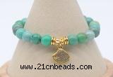 CGB7867 8mm grass agate bead with luckly charm bracelets