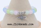 CGB7873 8mm colorful candy jade bead with luckly charm bracelets