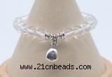 CGB7885 8mm white crystal bead with luckly charm bracelets