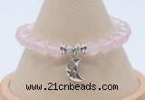 CGB7887 8mm rose quartz bead with luckly charm bracelets