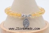 CGB7897 8mm citrine bead with luckly charm bracelets wholesale