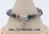 CGB7910 8mm tourmaline gemstone bead with luckly charm bracelets