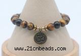 CGB7916 8mm yellow tiger eye bead with luckly charm bracelets