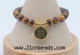 CGB7917 8mm yellow tiger eye bead with luckly charm bracelets