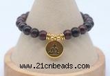 CGB7919 8mm red tiger eye bead with luckly charm bracelets