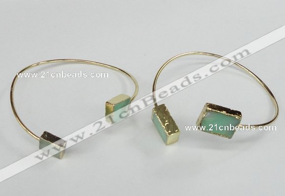 CGB792 8*10mm - 12*16mm rectangle Australia chrysoprase bangles