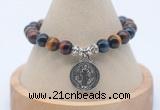 CGB7921 8mm colorfull tiger eye bead with luckly charm bracelets