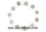 CGB8087 8mm matte white crystal & labradorite beaded stretchy bracelets