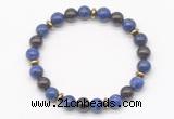 CGB8107 8mm lapis lazuli, garnet & hematite power beads bracelet