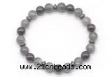 CGB8109 8mm labradorite, garnet & hematite power beads bracelet