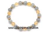 CGB8110 8mm labradorite, citrine & hematite power beads bracelet