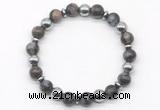 CGB8115 8mm grey opal & hematite power beads bracelet