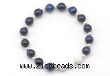 CGB8199 8mm blue tiger eye & white lava beaded stretchy bracelets