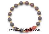 CGB8238 8mm brecciated jasper & red agate beaded stretchy bracelets