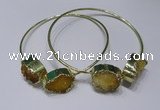 CGB828 13*18mm - 15*20mm oval druzy agate gemstone bangles