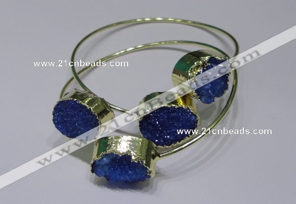 CGB830 13*18mm - 15*20mm oval druzy agate gemstone bangles