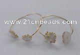 CGB832 13*15mm - 15*20mm freeform druzy agate gemstone bangles