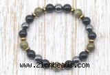 CGB8377 8mm unakite, black onyx & hematite energy bracelet