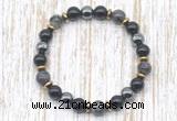 CGB8390 8mm black labradorite, black onyx & hematite energy bracelet