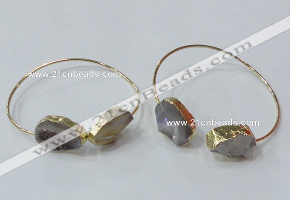 CGB840 15*20mm - 18*25mm freeform druzy agate gemstone bangles