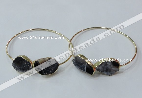 CGB841 15*20mm - 18*25mm freeform druzy agate gemstone bangles