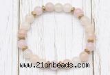 CGB8455 8mm pink aventurine, rose quartz & hematite power beads bracelet