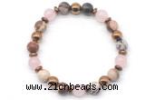 CGB8496 8mm rose quartz, zebra jasper & hematite energy bracelet