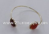 CGB855 15mm flat round agate gemstone bangles wholesale