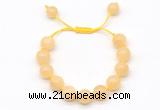 CGB8553 12mm round honey jade adjustable macrame bracelets