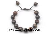 CGB8562 12mm round bronzite adjustable macrame bracelets