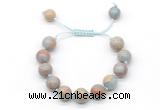 CGB8580 12mm round serpentine jasper adjustable macrame bracelets