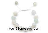 CGB8591 12mm round sea blue banded agate adjustable macrame bracelets