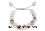 CGB8601 12mm round montana agate adjustable macrame bracelets