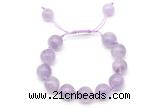 CGB8618 12mm round lavender amethyst adjustable macrame bracelets