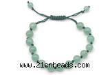 CGB8656 8mm,10mm round green aventurine adjustable macrame bracelets