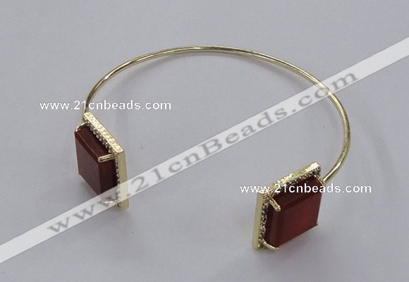 CGB868 15*15mm square agate gemstone bangles wholesale