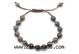 CGB8680 8mm,10mm round dragon blood jasper adjustable macrame bracelets