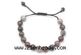 CGB8681 8mm,10mm round wooden jasper adjustable macrame bracelets