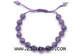 CGB8748 8mm,10mm round amethyst adjustable macrame bracelets