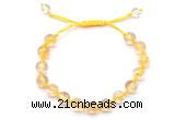 CGB8751 8mm,10mm round citrine adjustable macrame bracelets