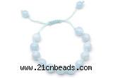 CGB8758 8mm,10mm round aquamarine adjustable macrame bracelets