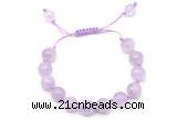 CGB8759 8mm,10mm round lavender amethyst adjustable macrame bracelets