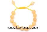 CGB8766 8mm,10mm round honey jade adjustable macrame bracelets