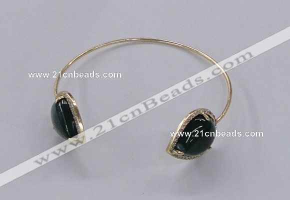 CGB877 15*20mm flat teardrop agate gemstone bangles wholesale