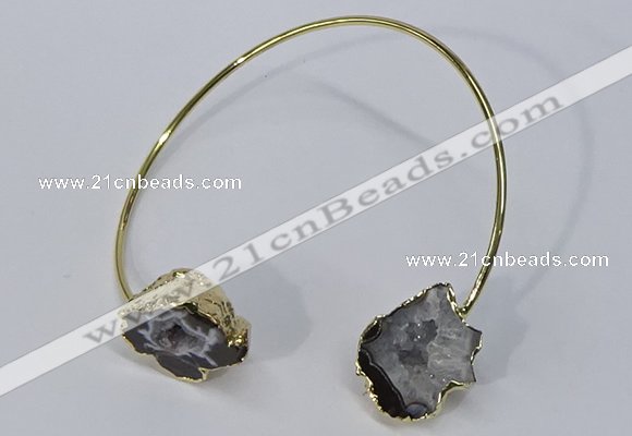 CGB880 13*18mm - 20*25mm freeform druzy agate gemstone bangles