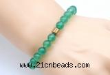 CGB8832 8mm, 10mm green agate & drum hematite power beads bracelets