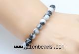 CGB8844 8mm, 10mm black & white jasper & drum hematite power beads bracelets